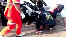 Ejected and Squashed by Own Car