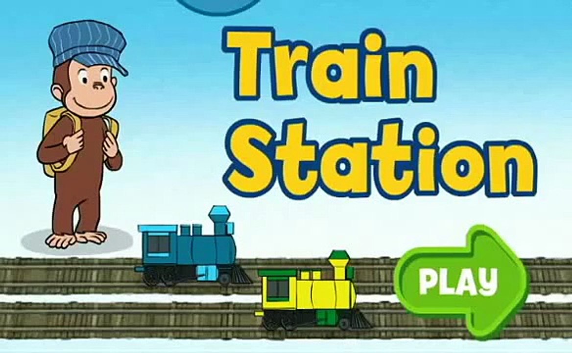 Curious George takes Train in station Master full episode cartoon games video English