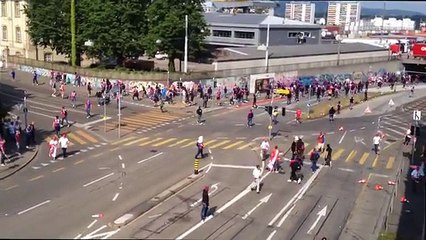 FC Bâle 0  FC Sion 3 attaque hooligan Ultras Bâle