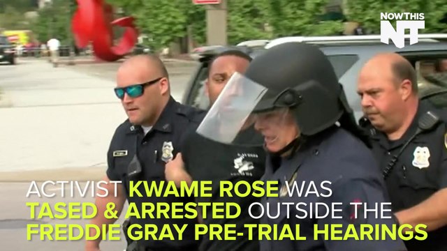 Protester Tased & Arrested Outside Freddie Gray Hearing