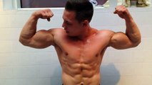 preview:  pumped  20 y/o stud Marco flexes  in gym, 10min.30, Full HD