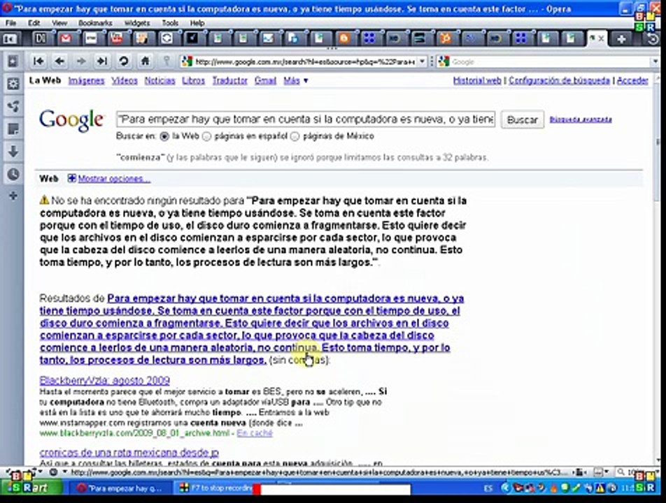 Como utilizar google para detectar texto copiado de otras fuentes.