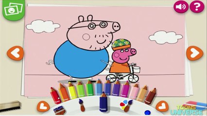 Peppa Pig Bike Riding with Daddy Pig Nick Jr Coloring Book Creativity for Children HD