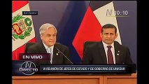 Ollanta Humala y Sebastián Piñera expresaron su respeto al fuero de la Corte de La Haya