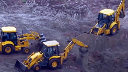 TRUCKS FOR CHILDREN : 4 Trucks Backhoe,Tractors, Excavator,Dum Truck at Construction Site