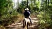 Hot summer day on gaited horses at Pundt Park, Texas