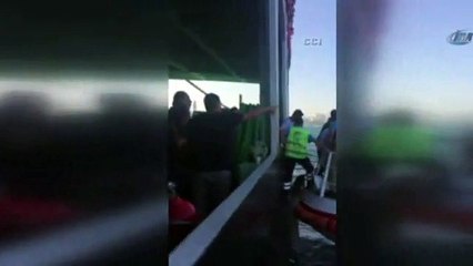 Yolcuların kurtarılma anı kamerada