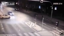 Reckless driver causing accident.