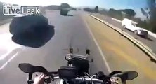 Cop On Motorcycle Chases, Appears To Shoot Suspects Tires