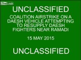 Coalition Airstrike on a Daesh Vehicle Attempting to Resupply Daesh Fighters Near Ramadi