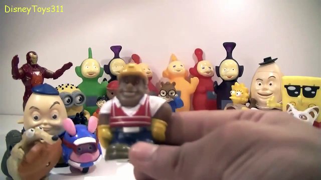 Disney toys collection spongebob squarepants, iron man, minions and teletubbies for kids