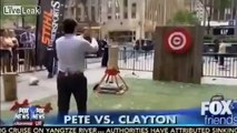 News anchor hits drummer with an axe.