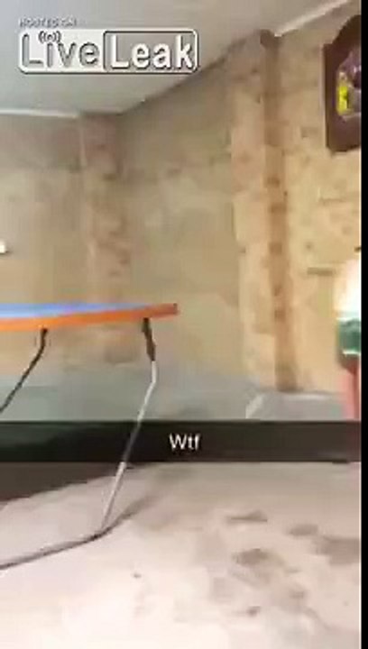 Kid throws Ping Pong Bat at older brother and screams when he realized what he'd done