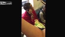 Racist black lady on NYC subway yelling about White America and uncle toms