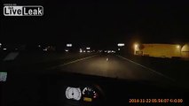 This is what it looks like when an 18 Wheeler does a PIT maneuver on hatchback - Raw dash cam video