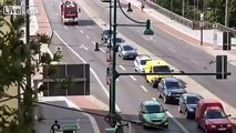 Firetruck gets caught behind some tosser