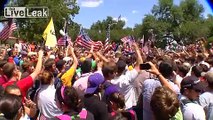 Liberals try to desecrate American flag at LSU, patriots say no!