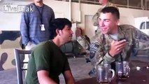 American and Afghan soldier singing in each others language-LOL