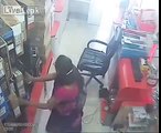 Woman Steals a Boxed Laptop and Puts it in a Hidden Chamber between her legs.