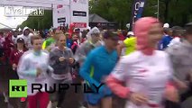 Russia: Supermodel Natalia Vodianova swaps catwalk for race-track in Moscow charity run