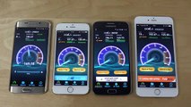 Samsung Galaxy S6 Edge vs. iPhone 6 vs. Samsung Galaxy S6 vs. iPhone 6 Plus - Internet Speed Test!