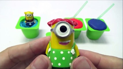 Minions Play Doh Ice Cream Surprise Egg Toys   Bóc trứng kem đất nặn Minion