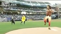 Crazy ceremonial first pitch