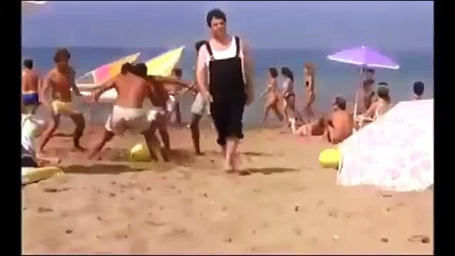 Dumb guy kicking a ball