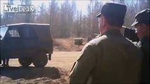 Russian S300 Missile Fails To Launch and Falls Back On The Launcher