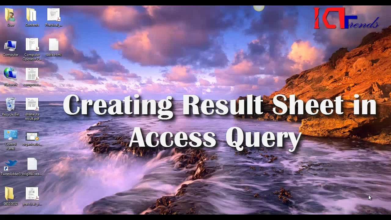 Create Result Sheet in Access Query