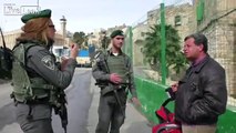 Army Barrier Entry Point Separates Jews and Palestinians Main Street, Hebron 2015