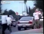 Racist Mexican Thug Pulls Gun on White American kid and gets his ass kicked.
