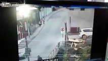 CCTV Captures Insane Flying Truck over the Street in Chile
