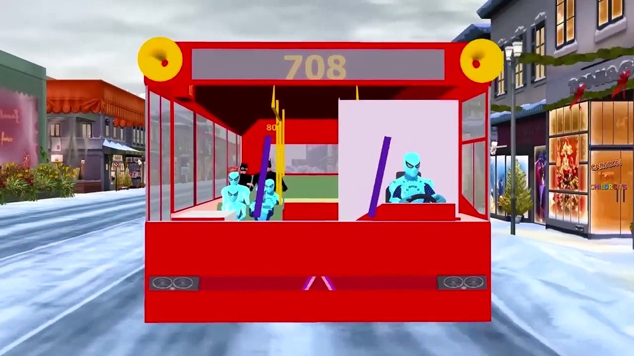Spiderman Finger Family Rhymes For Children | Wheels On The Bus Go Round And Round