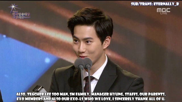 [ENG SUB] 150903 Korea Broadcasting Award - EXO Won Singer Award