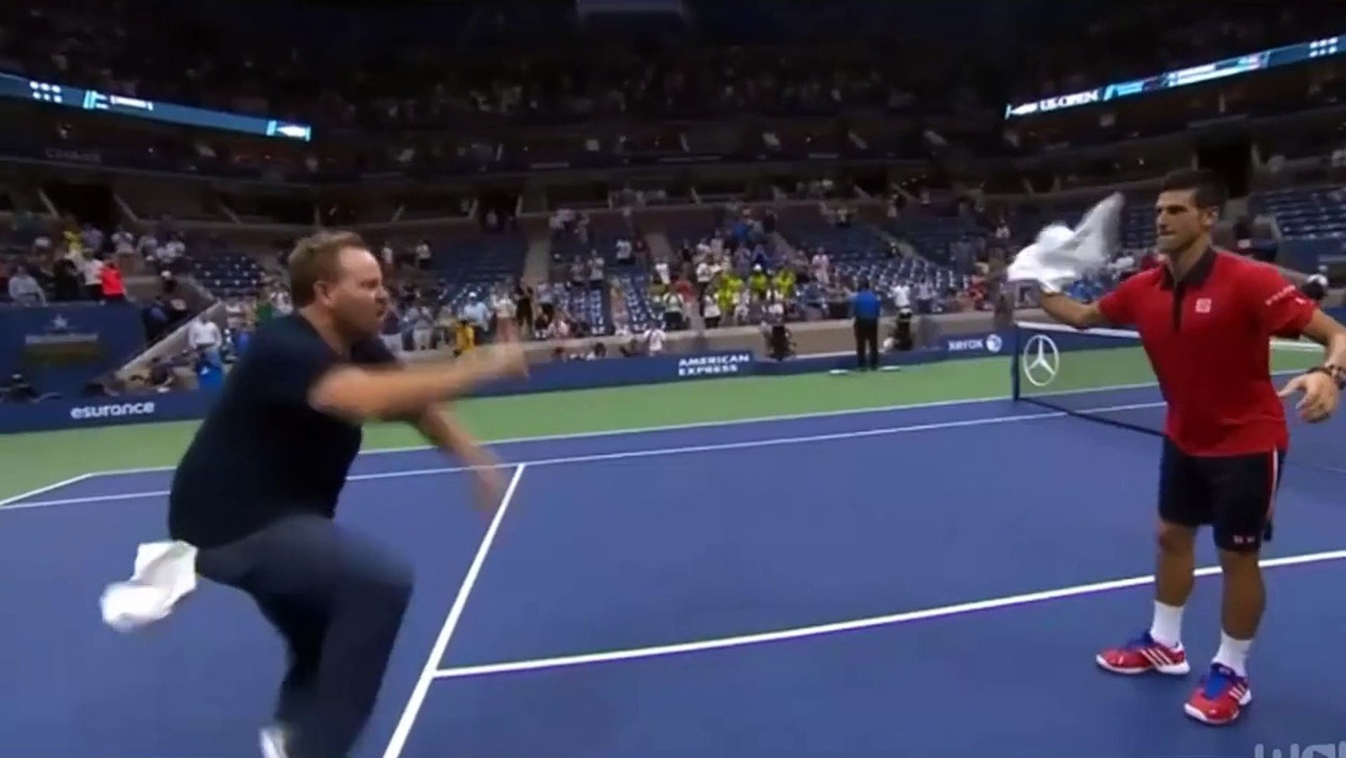 La danse de la serviette de Novak Djokovic à l'US Open - Vidéo Dailymotion
