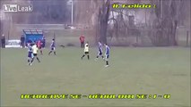 Soccer player kicking dog ! WTF !?