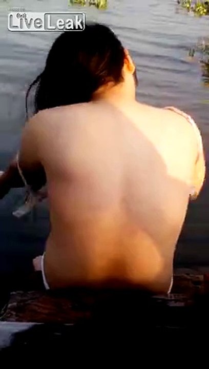 Topless Girl Is Harassed By Man At Lake Beach