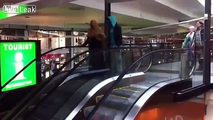 Fresh of the Plane  : New Swedish Somalian immigrants trying the escelator!