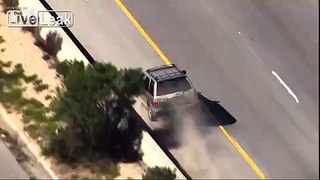 Police Chase of SUV Ends With Rollover (no audio)