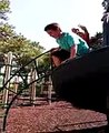 Kid trying to do epic fails 2015 off slide.