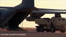 HUGE DUST STORM us air force C-130 transport aircraft on dirt runway