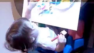Curious Toddler Teaches Herself to Fingerpaint