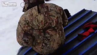 Russian Man Gets Devoured By A Snowmobile!
