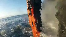 Rare Footage Shows Lava Hitting the Ocean