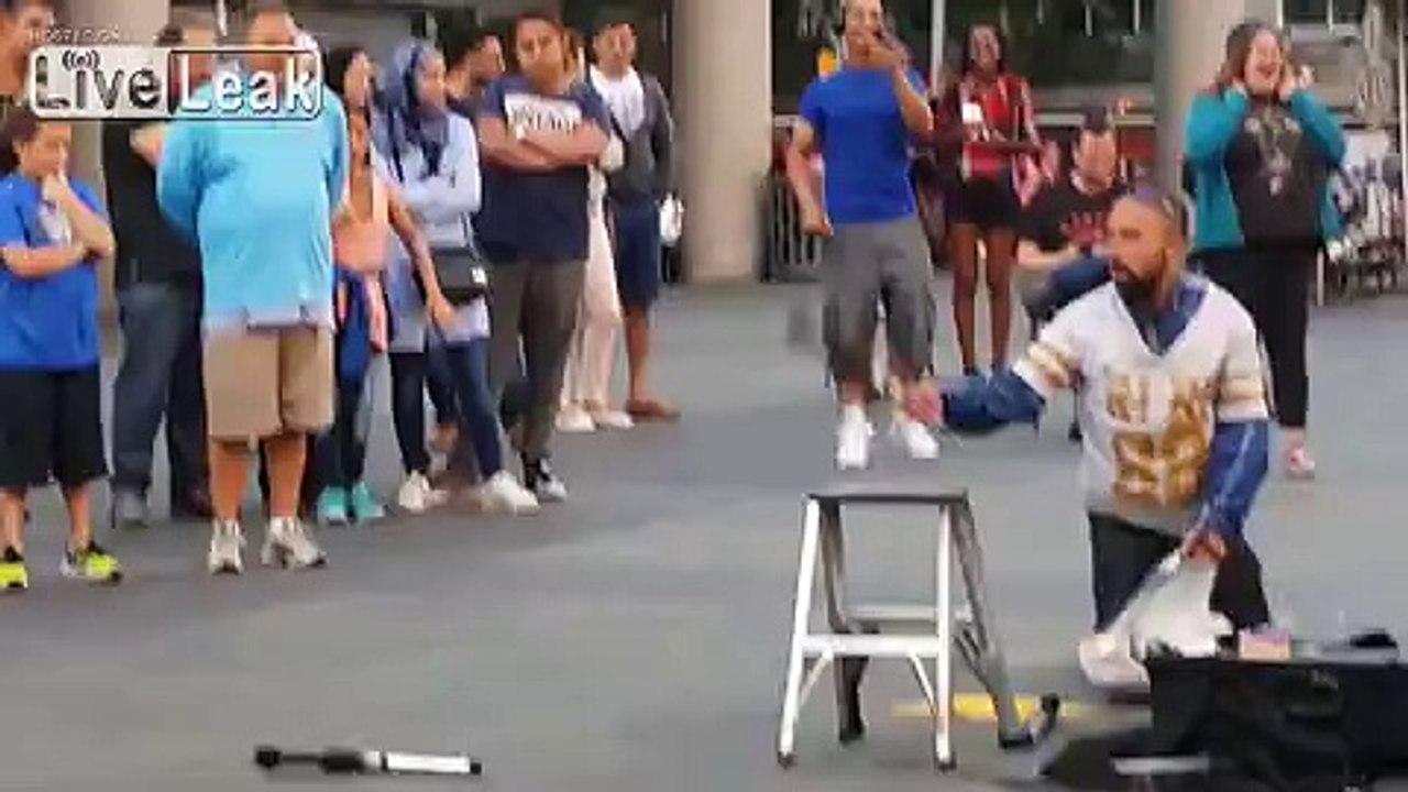 Fire Juggler Performance Interrupted by Unexpec...