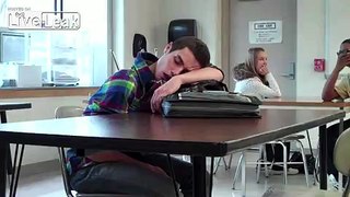 Teacher pranks sleeping student