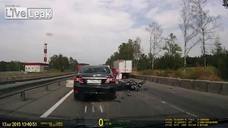 Motorcyclist exceeded speed and made road accident