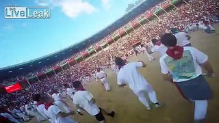 Running Of The Bulls-GO PRO Arena Style In HD