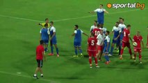 Israeli soccer players forced to flee field after violent Bulgarian fans attack them (Video)